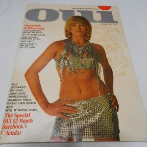 VINTAGE OUI MEN'S INTEREST MAGAZINE w/ SPECIAL 12 MONTH DATEBOOK CALENDAR 1973